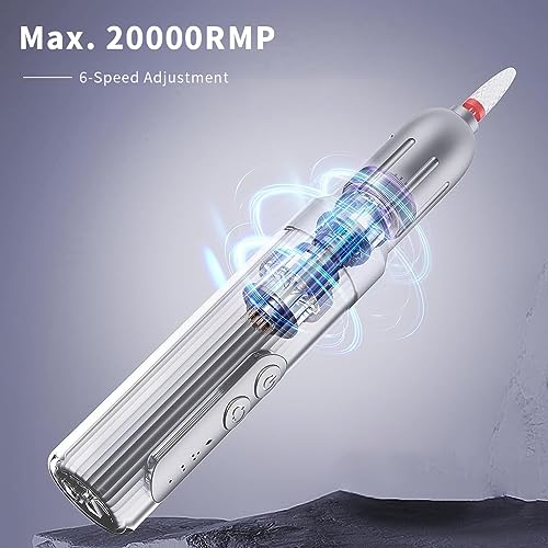 MAYCREATE® Nail Drill Machine with 12 Drill Bits 6 Speeds USB for Acrylic Gel Salon Portable Manicure Pedicure DIY Extension 2PCS MAYCREATE® Nail Drill Machine with 12 Drill Bits 6 Speeds USB for Acrylic Gel Salon Portable Manicure Pedicure DIY Extension 2PCS